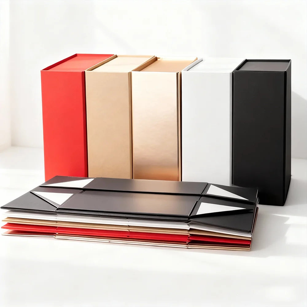 Custom Samples Design Printed logo Shopping Magnetic Folding Clothing Shirt Underwear Scarf Dress Packaging Gift Paper Box