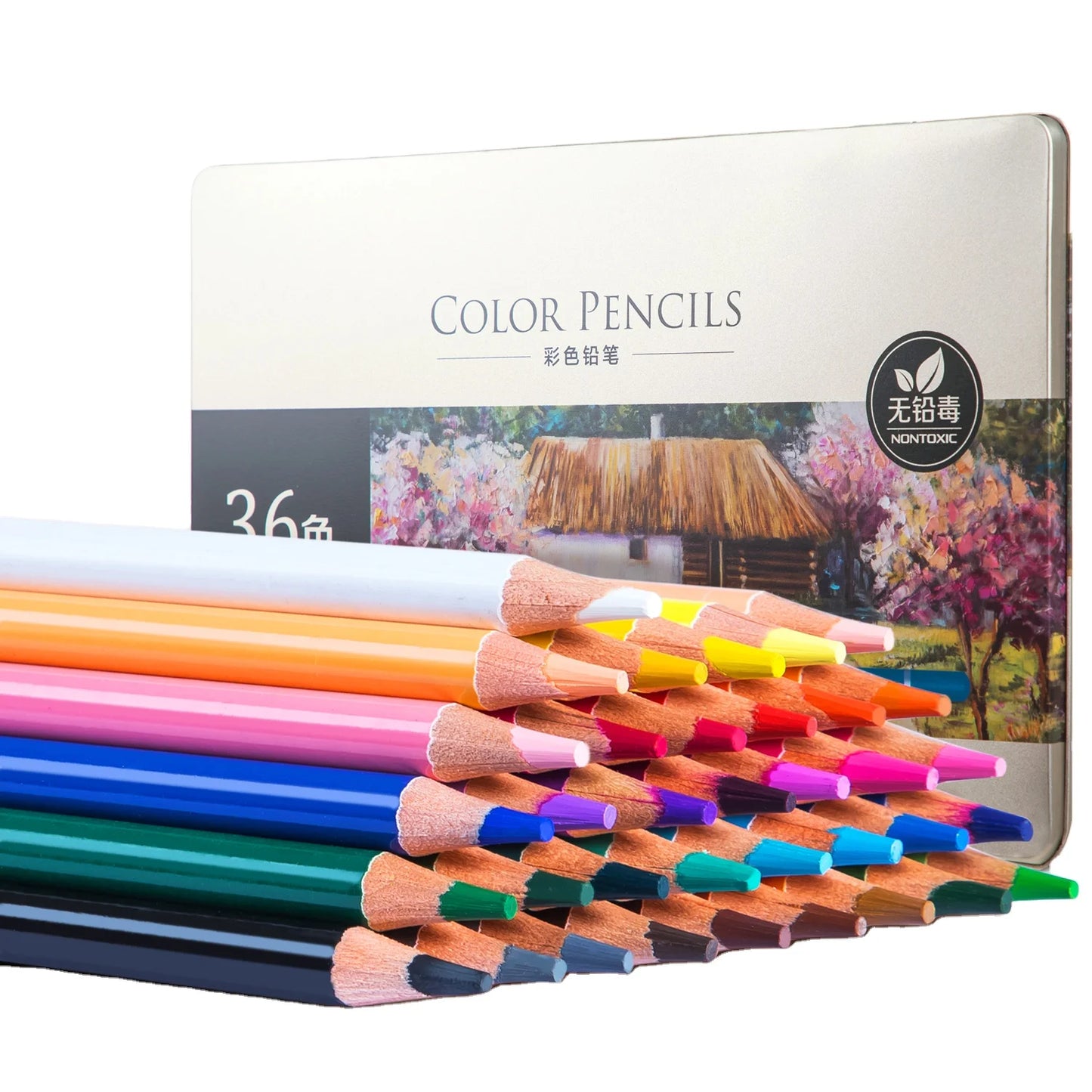 Deli 6566 36pcs/box Oily Colored Pencil for Children Colored Pencil for Students to Draw 36box*36pcs=1296pcs Per Carton Set