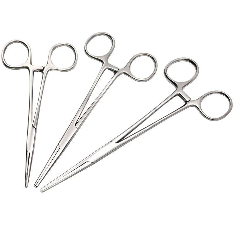 Veterinary Instrument 14/16/18cm Stainless Steel Hemostatic Forceps Surgical Forceps Straight Clamps for Animal Use