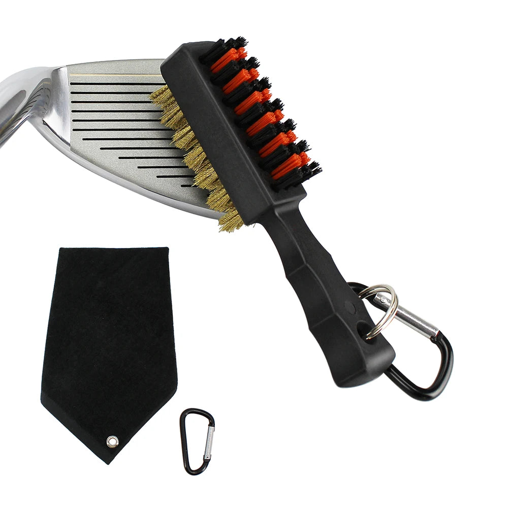Golf Brush Golf Club Head Cleaning Brush Double Side Brass Nylon Golf Cleaner with Keychain Drop Ship