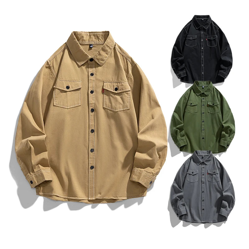 Men's Full Sleeve Casual Shirts With Custom Logo New Arrival Cotton Woven Lapel Collar Button Closure Shirts
