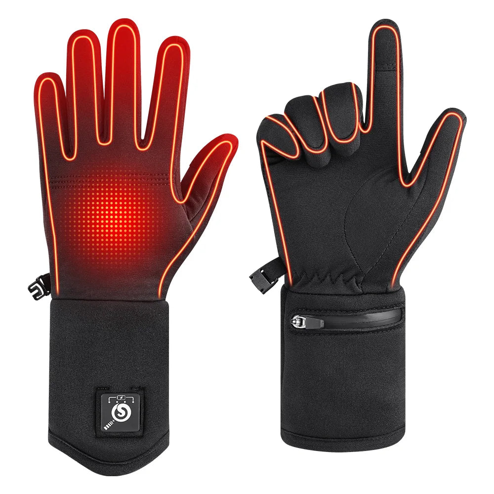 Home Camping Winter Rechargeable Heating Inner Work Gloves Inserts Battery Powered Thin Heat Warm Electric Heated Glove Liner