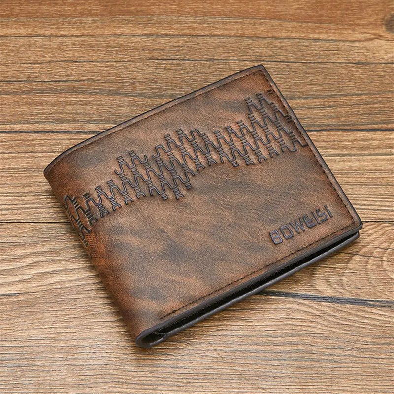 New Fashion Men's PU Wallets Business Style Bifold Rfid Blocking Wallet Wholesale Stock Factory Custom LOGO