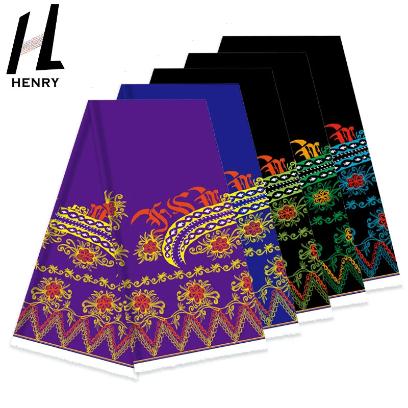 Henry Islander Style Dark Color Series Printed Polyester Flower Designs Fabric for Girls' Dress