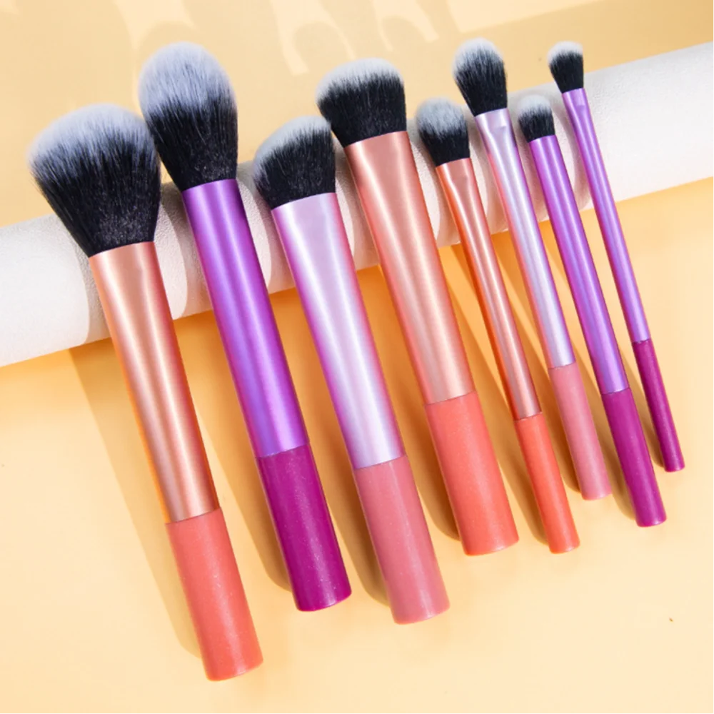 Custom Logo Luxury Professional Makeup Brush Set Unique Colorful Design for Face Use with Shaving Brush Private Label