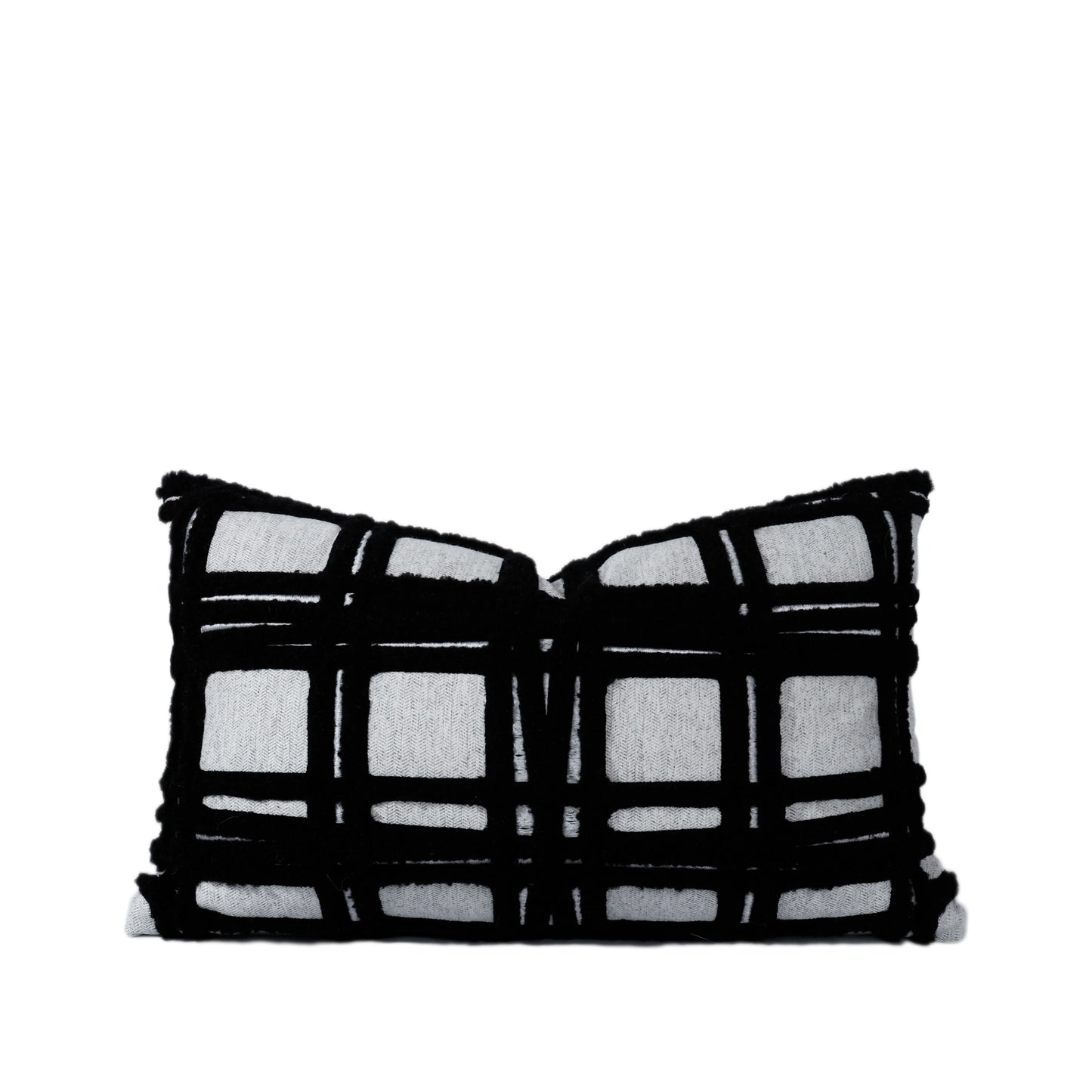 Tiff Home Modern Design 30*50cm Black and White Embroidered Checked Textured Cushion Cover Set Wholesale New Collection