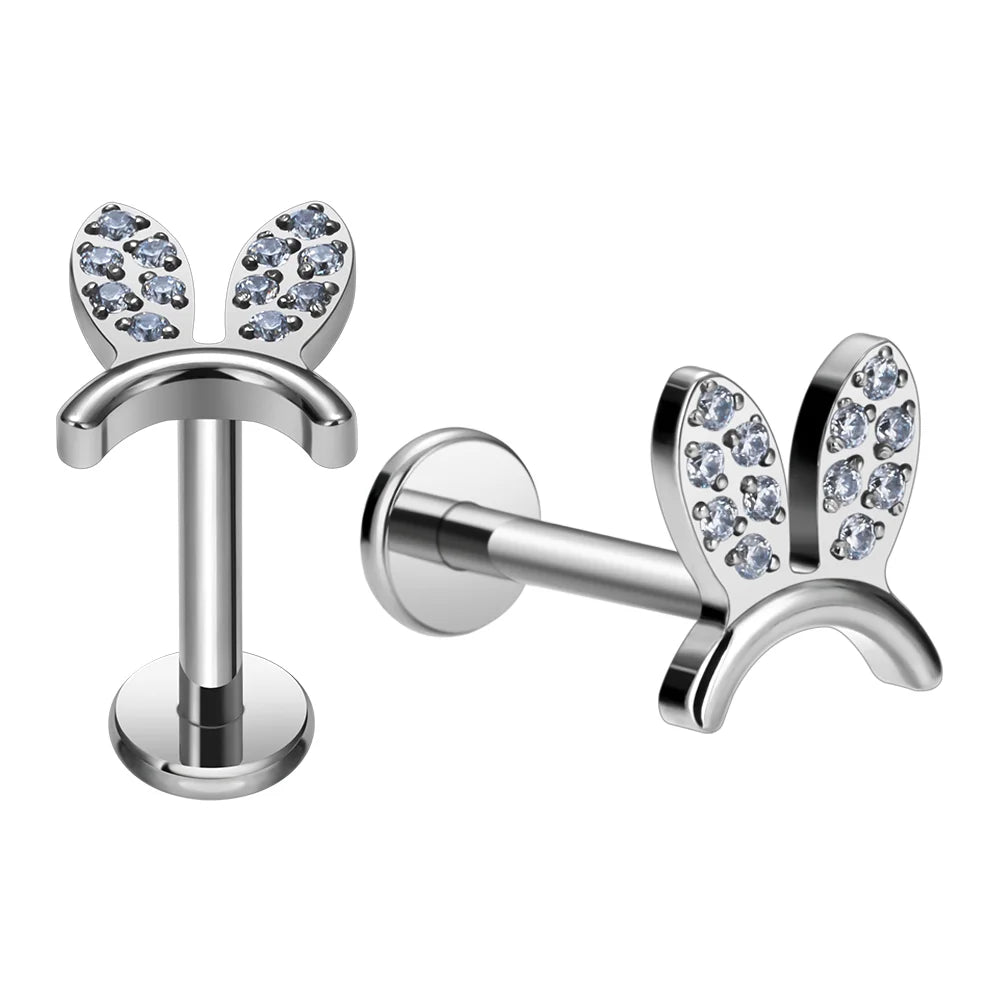 Fashion Titanium Internally Threaded Top Ear Studs ASTM F136 Lip Ring Earrings Piercing Jewelry