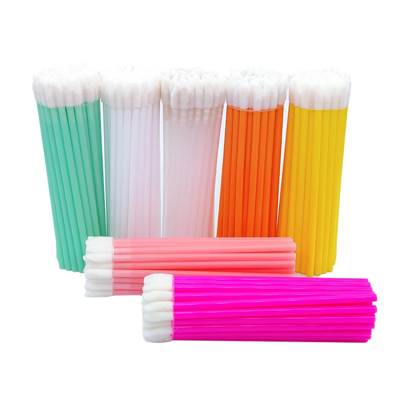Cleaning Cotton Lint Beauty Eyelash Cosmetic Cleaner Applicator Lip Brush Tool Lipstick Handle Wand Gloss Brush Disposable Li