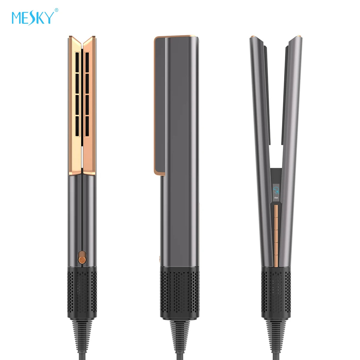 OEM Customized Plancha De Cabello 2 in 1 Professional Flat Iron OEM Style Wet to Dry Hair Air Straighteners Home Salon
