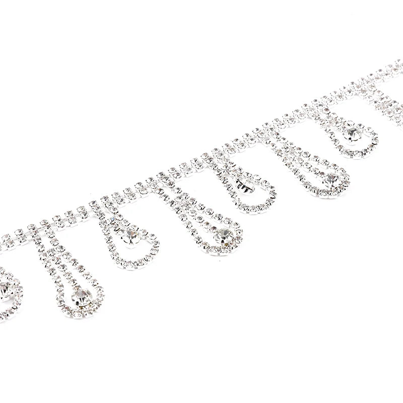 Factory Direct Sales of Long Tassel Metal Rhinestones Crystal Decorative Chains for Wedding Belts and Garment Bags