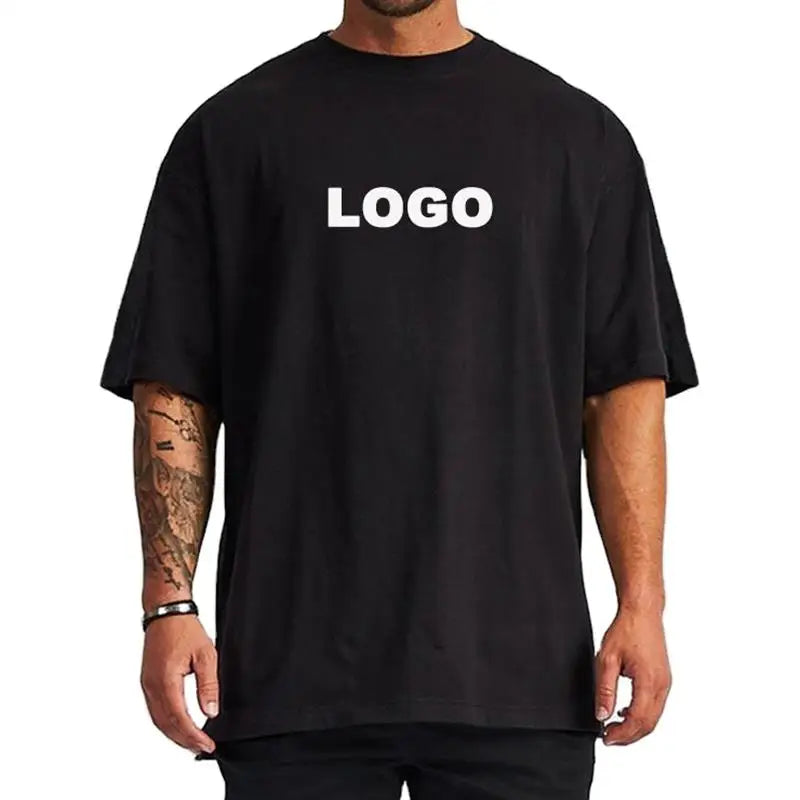 230g Oversized Tshirt 100% Cotton Solid Plus Size Custom Printing Embroidery Oem Logo Men's T Shirt Short Sleeve Tee-Shirts