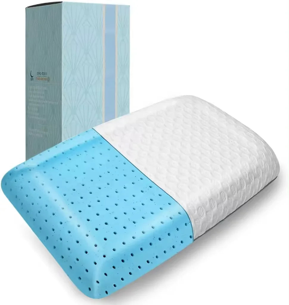Bed Pillow for Sleeping Premium Firm Solid Memory Foam Pillow Cervical Gel Cooling Ventilated Support Pillows for Neck Pain