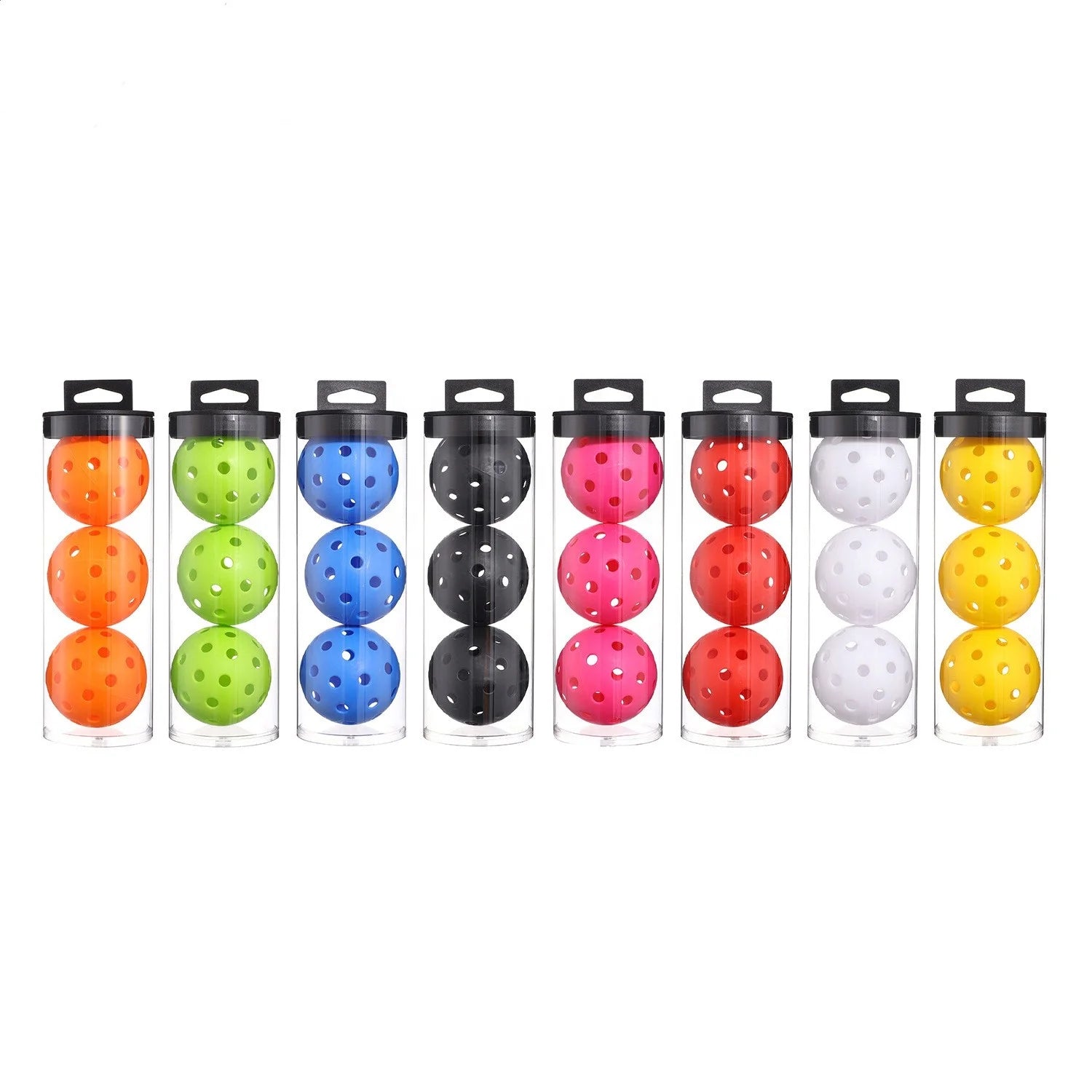 High Quality 40 Holes Outdoor  TPE 74MM Diameter Professional USAPA Standard Injection Pickleball  3 Piece/Tube Pickleball Ba