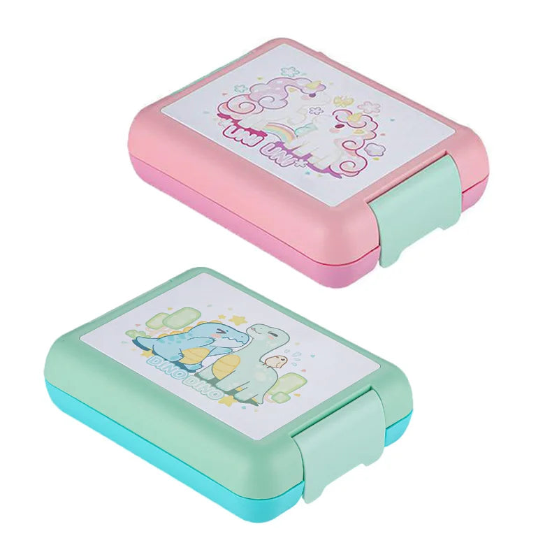 1400ml School Lunch Box with Cutlery Dinosaur Leakproof 4 Compartment Wholesale Bento Box for Kids