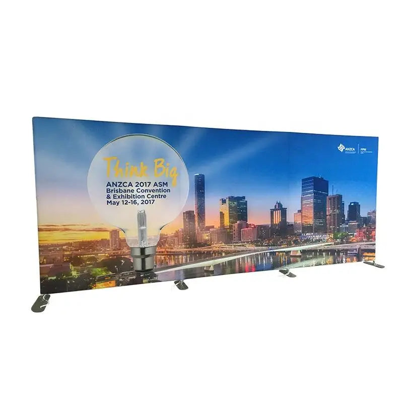 Customized Double-Sided Tension Fabric Display Photo Booth Wall Trade Show Equipment Backdrop Admax TE-28C-FM10 Silver 10'x8'