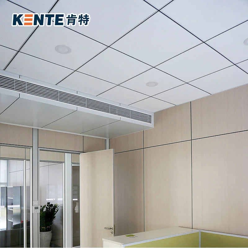 Modern Kente 2*2 Acoustic Square Perforated Ceilings Sound Absorption Noise Reduction Heat Insulation Damp Smoke-Resistant