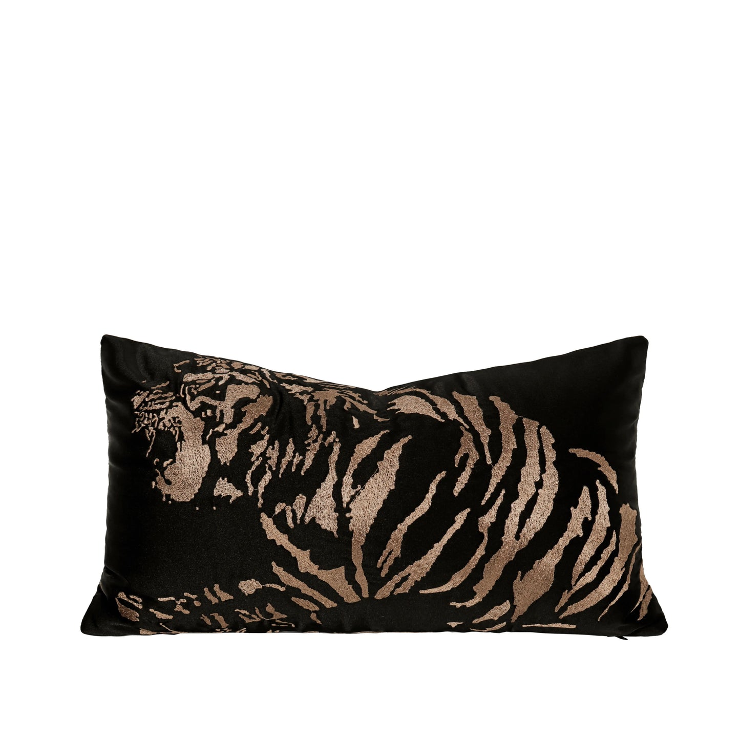 Tiff Home Own Brand 30*50cm Cartoon Tiger Series Decorative Black Cushion Cover Geometric Quilted Embroidery Lovely Rectangul