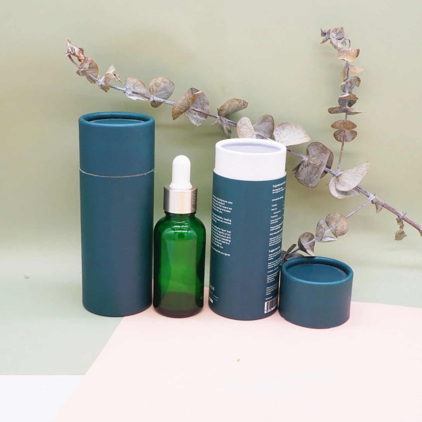 50ml Cosmetic Packaging Recycled Kraft Cardboard White Brown Black Paper Tube for Essential Oil Bottle