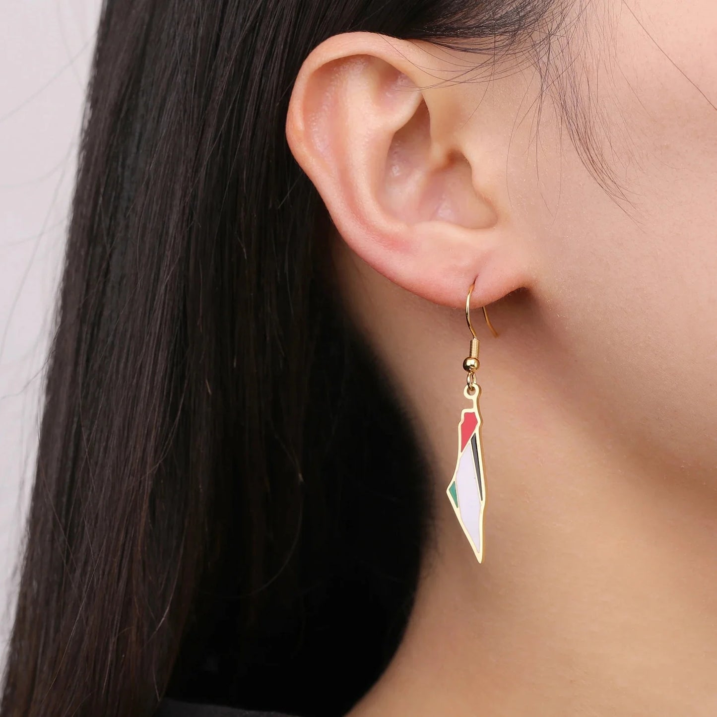 Palestine  Stainless Steel Earrings for Women State Geography Drop Earrings Hot Fashion Jewelry Gifts New in