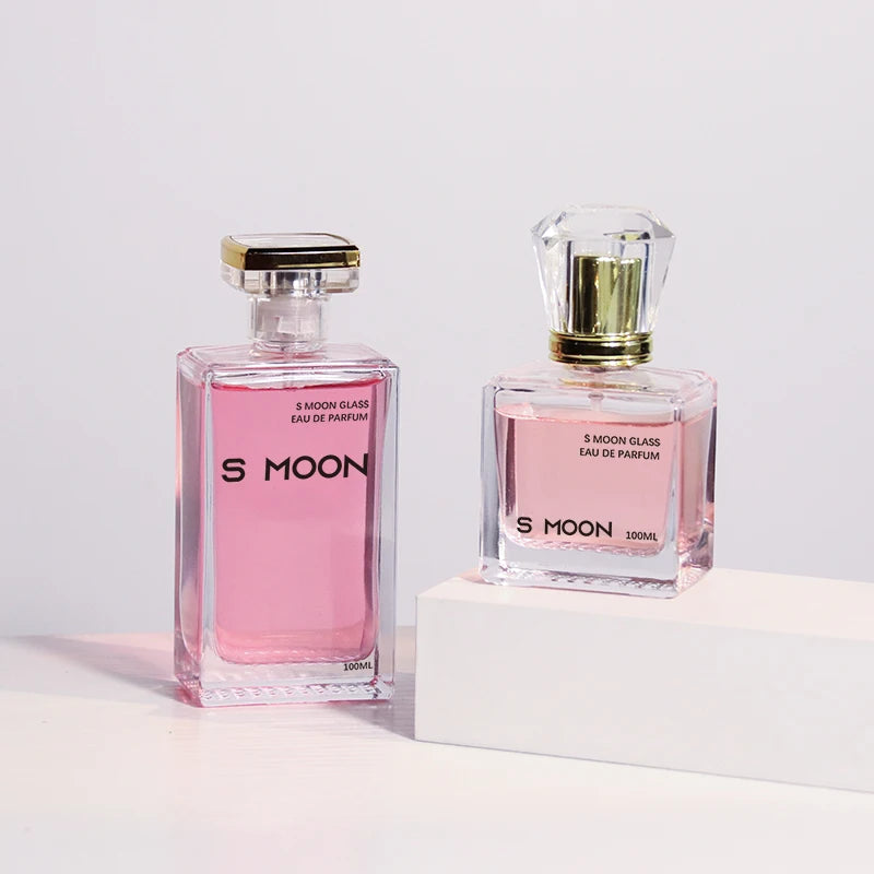 Luxury Glass Perfume Bottles 30ml 50ml 100ml Spray Square Empty for Cosmetic Use with Lid and Screen Printing