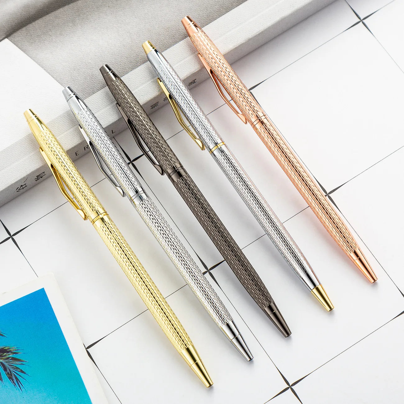 Office Business Printing Logo Advertising Gel Signature Custom Metal Ballpoint Pen Ball