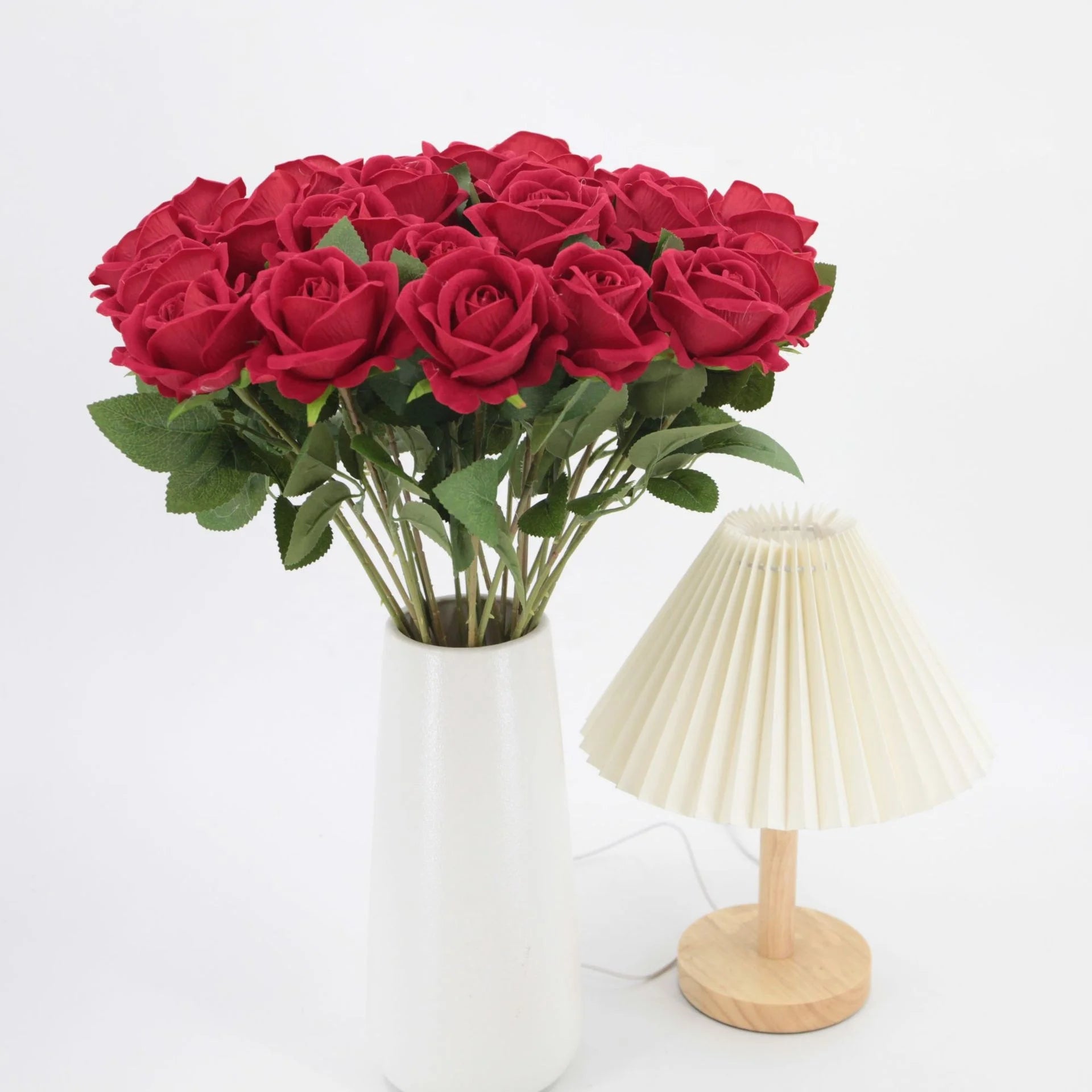 JCF201  Small Flannel Simulating Rose Wedding Festival Decoration Artificial Flower Decor Table Centerpiece