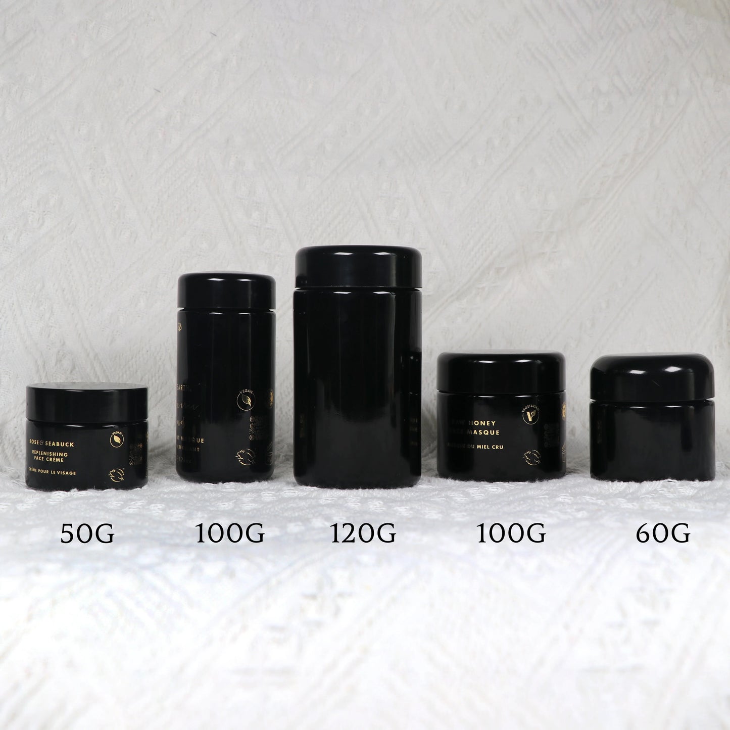 Hot Sale 60ml 100ml 200ml 250ml 500ml 1000ml UV Dark Violet Glass Cream Jar Black Dark Uv Violet Glass Jar