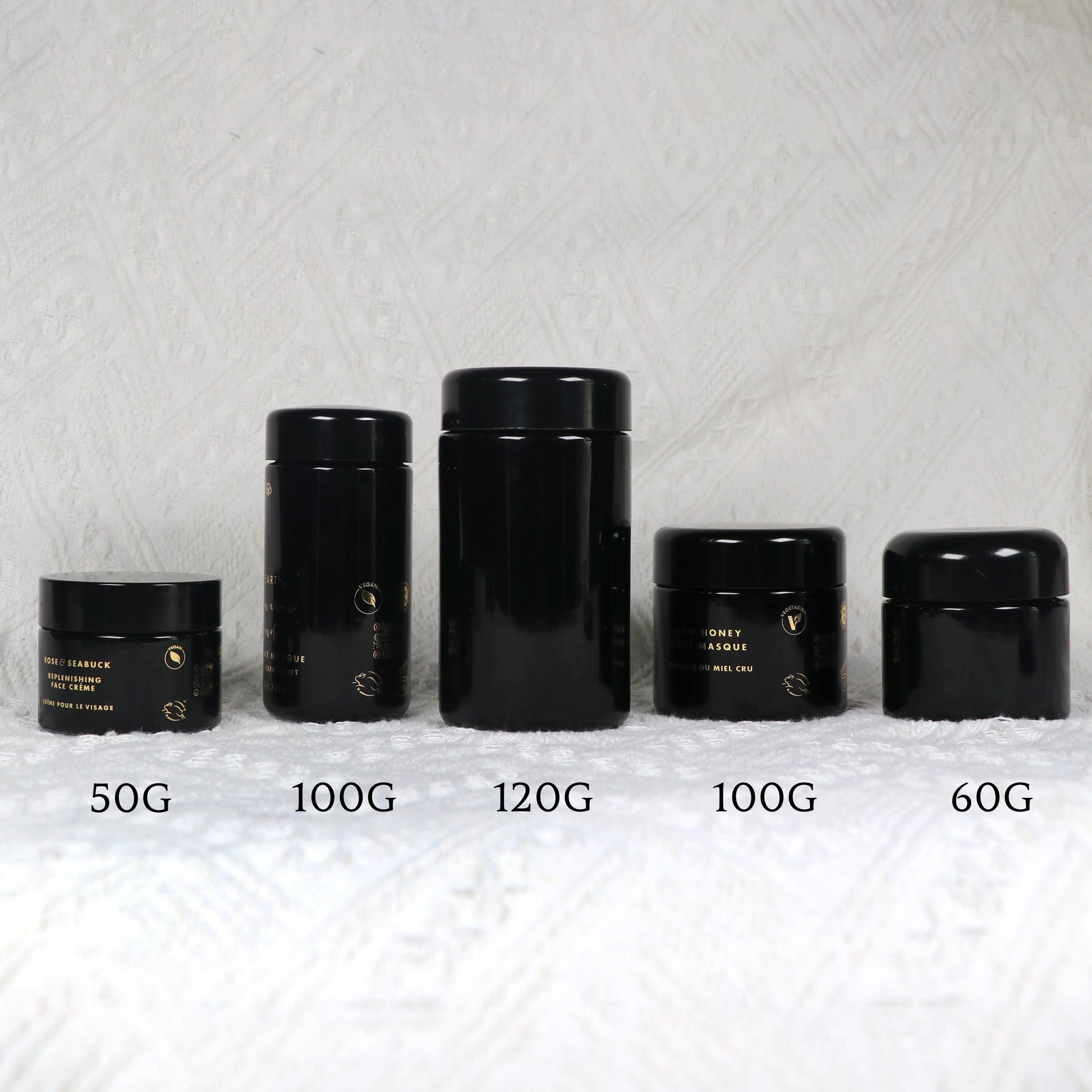 Hot Sale 60ml 100ml 200ml 250ml 500ml 1000ml UV Dark Violet Glass Cream Jar Black Dark Uv Violet Glass Jar