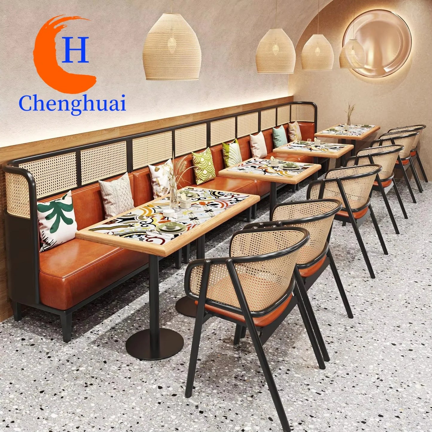 Luxury Restaurant Furniture Designs Sofa Bar Booth Seat Dining Table Set Commercial Furniture