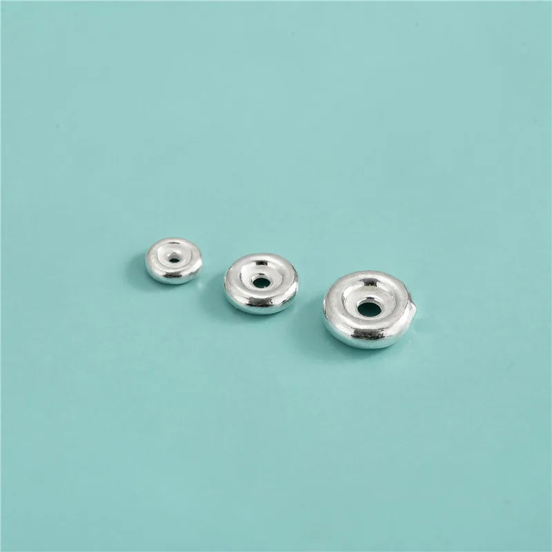 Hot Sale 925 Sterling Silver Dainty 6mm 8mm 10mm Wheels Spacers Beads for Jewelry Making Accessories Supplies