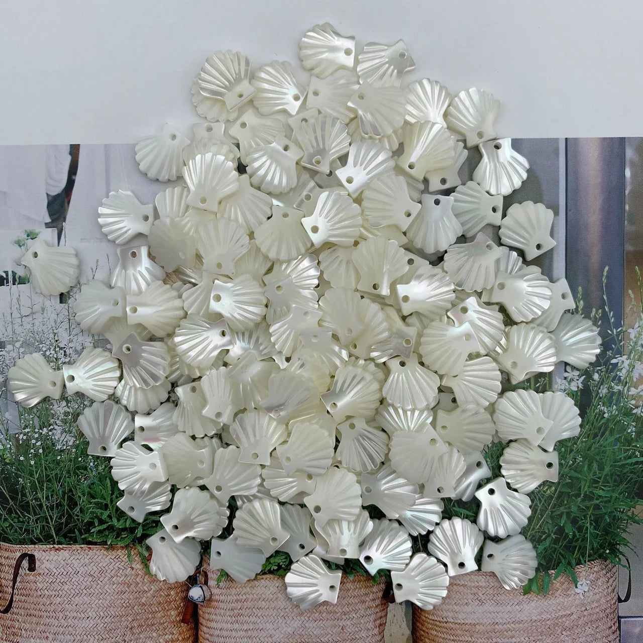 Hot Sale 12X13mm  Fan Shape Shell Bead Mother of the Pearl for Jewelry Making
