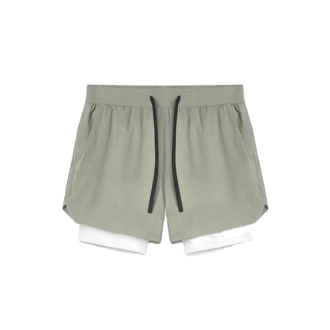 Custom Casual Mid Waist Board Shorts Breathable Quick Dry 2-in-1 Layer Sports Shorts with Pocket for Men
