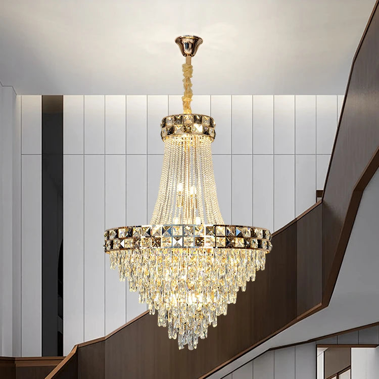 Hotel Ballroom Shopping Mall Lobby Crystal Chandelier Villa Model Room Stairwell Living Room Classic Pendant Lighting