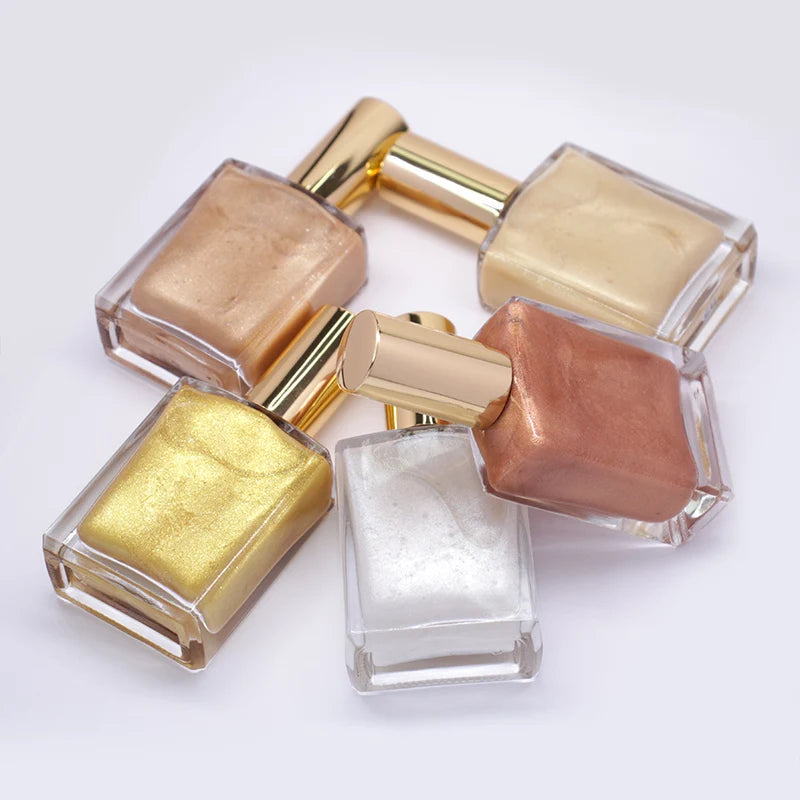 Custom High Pigment Body Oil Bronzer Wholesale Illuminator Glitter Private Label Body Shimmer Liquid Highlighter Spray