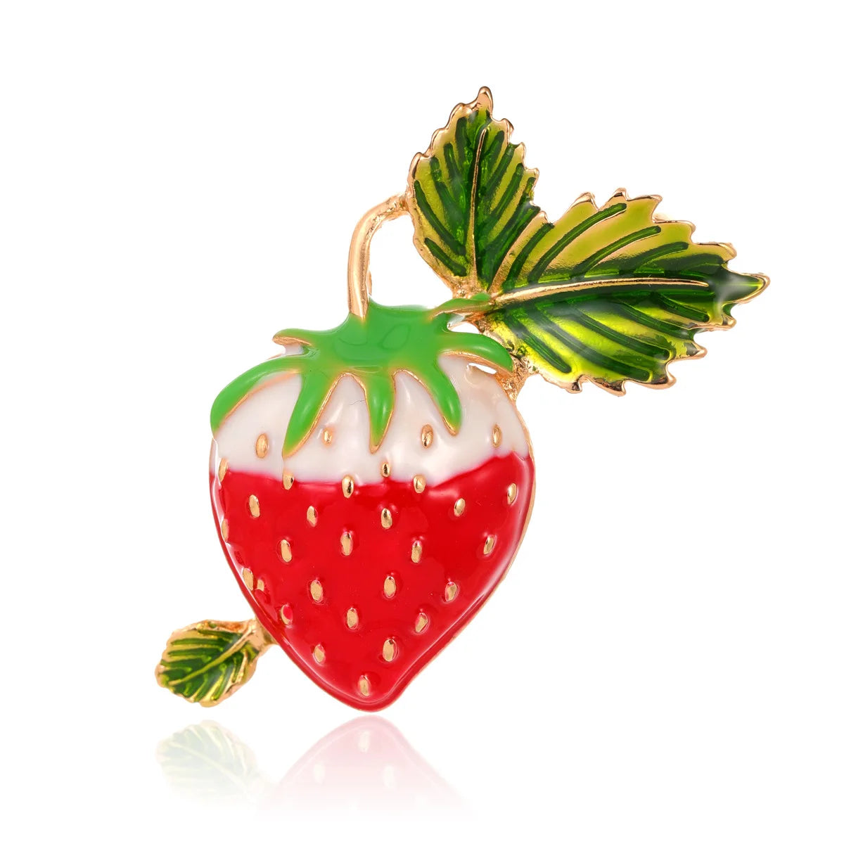 DRAL1158 Cute Strawberry Shaped Brooch Women's Cardigan Fruit Design Accessories Brooches Wholesale