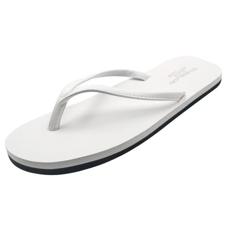 Unisex Summer Beach Style Flip-flops Slippers Custom Fashion Design with Solid Color Breathable Outdoor Sandals for Men Women