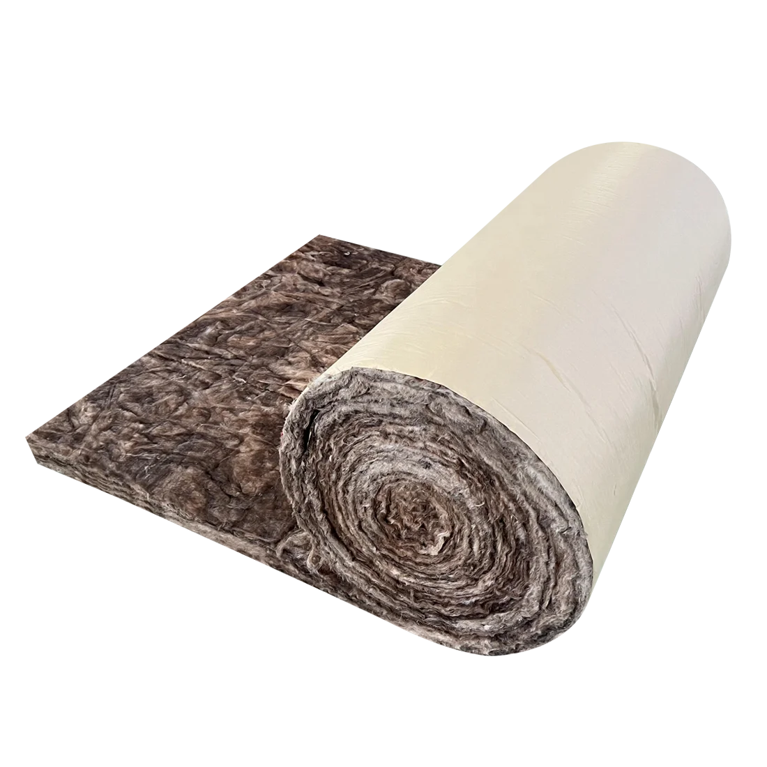 Ecobrown Fiberglass Insulation Roof Blanket Thermal & Acoustic Insulation for Commercial Roofs Glasswool Roll Kraft-Faced