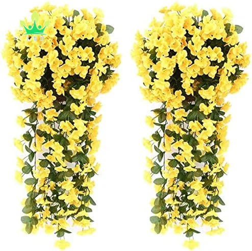 Multicolor Artificial Ivy Wisteria Garland Indoor and Outdoor Hanging Decoration with Violet Flower for Graduation Occasions