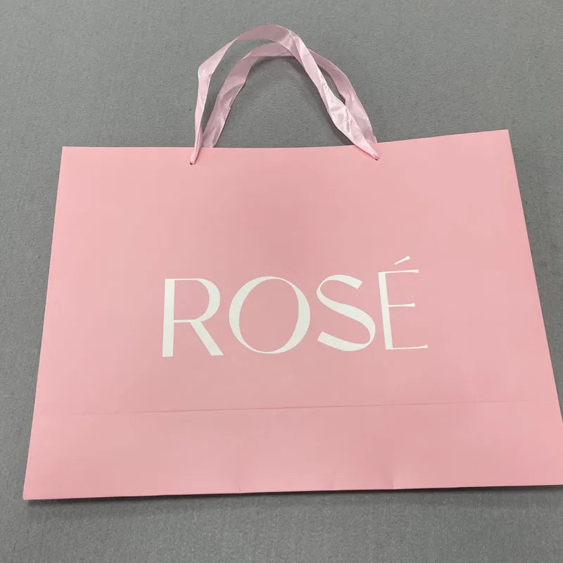 Customized Bags Personalized Printed Your Own Design/Logo Gift Thick Cardboard Paper Packaging Shopping Bags With Ribbon Hand