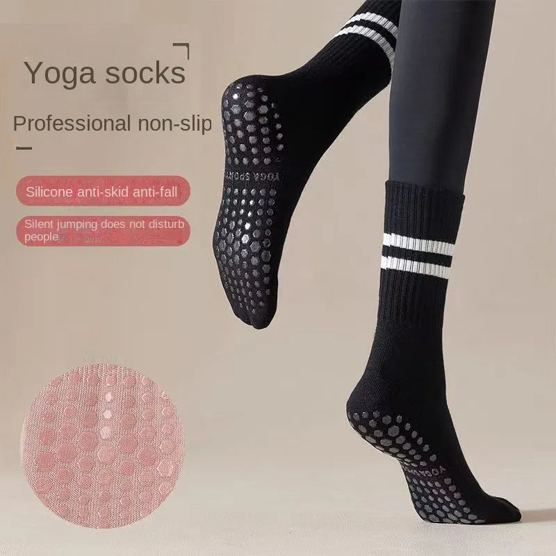 Pilates Socks Anti Slip Five Toe Fitness Pilates Women's Toe Socks With Grips Yoga Socks
