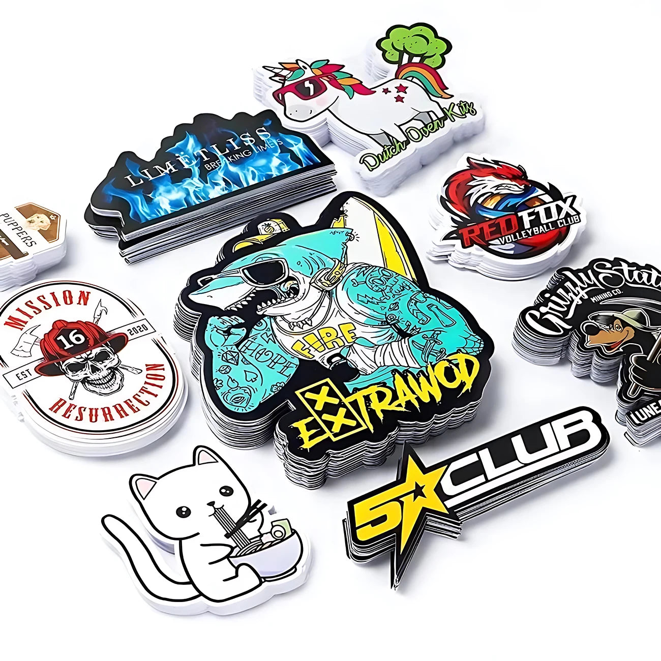 Custom Printing Die Cut Vinyl Stickers  Adhesive Waterproof PVC Label Company Logo Design Cartoon Stickers