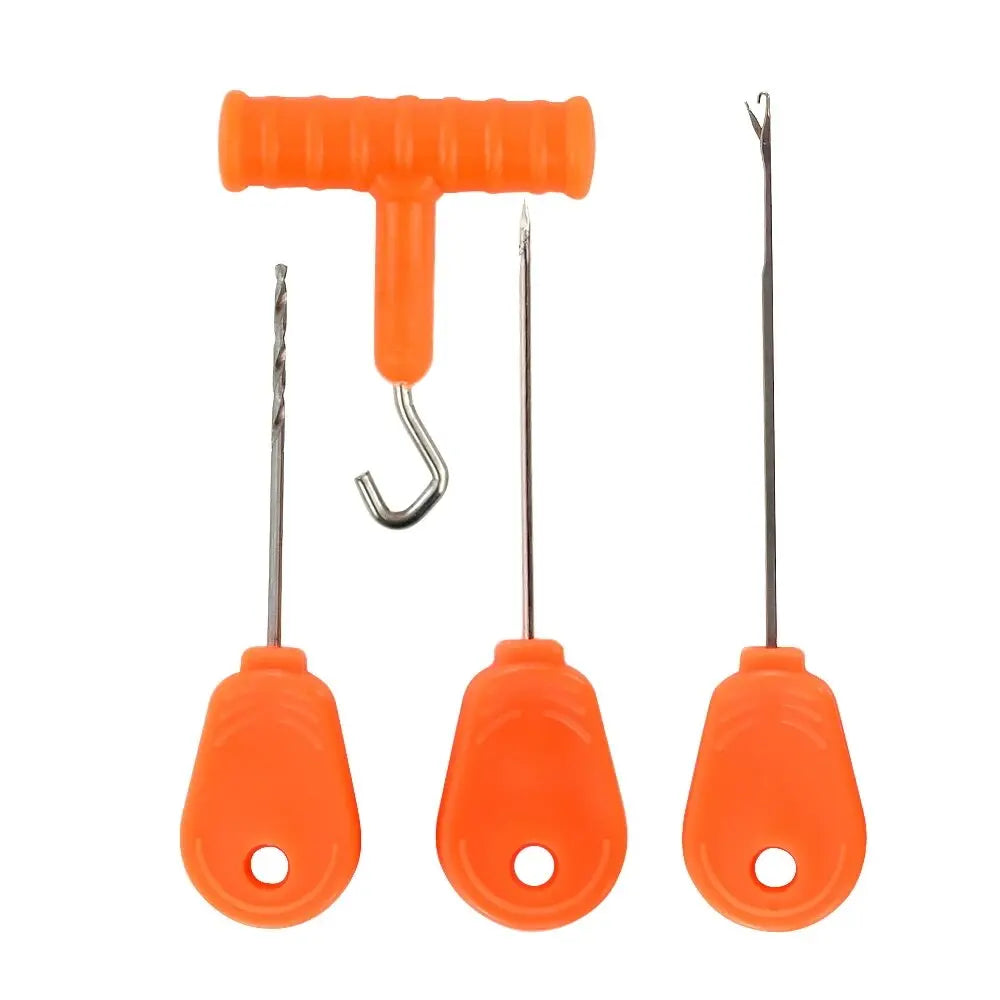 Hirisi 4pcs Per Pack Carp Fishing Bait Needle With Box Fishing Bait Tools Fishing Accessories BT06 Orange color