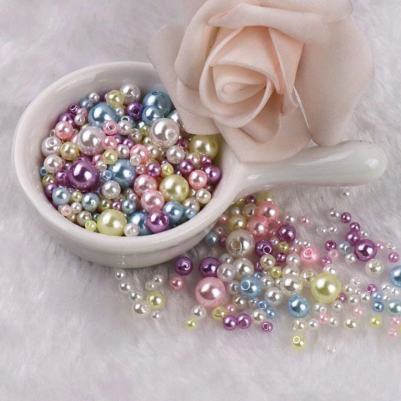 JC Crystal 3mm-8mm ABS Loose Pearl Beads for Craft  Wholesale Straight Hole ABS Plastic Round Pearl Beads for Garment