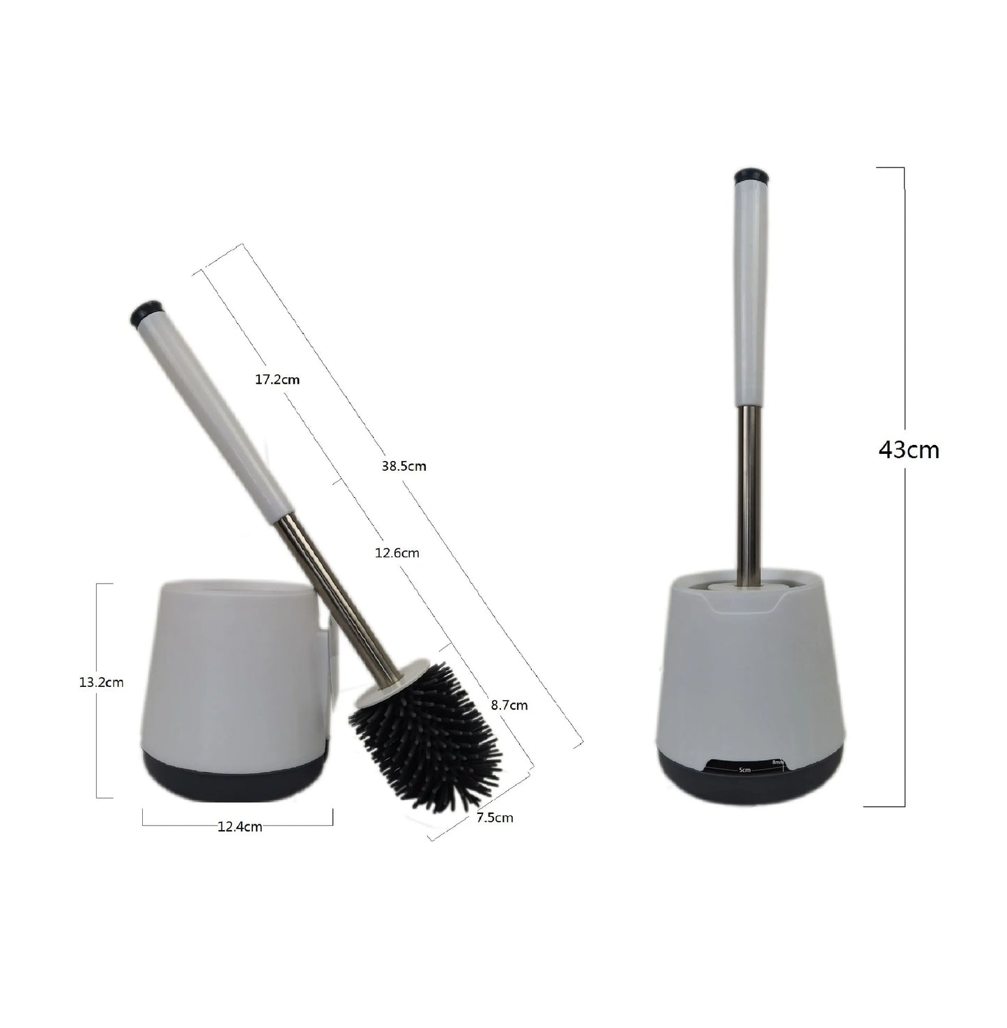 Drop Shipping Stainless Steel Silicone Toilet Brush Holder Set Compact Design Chrome Finish CE Certified for Bathroom Toilet