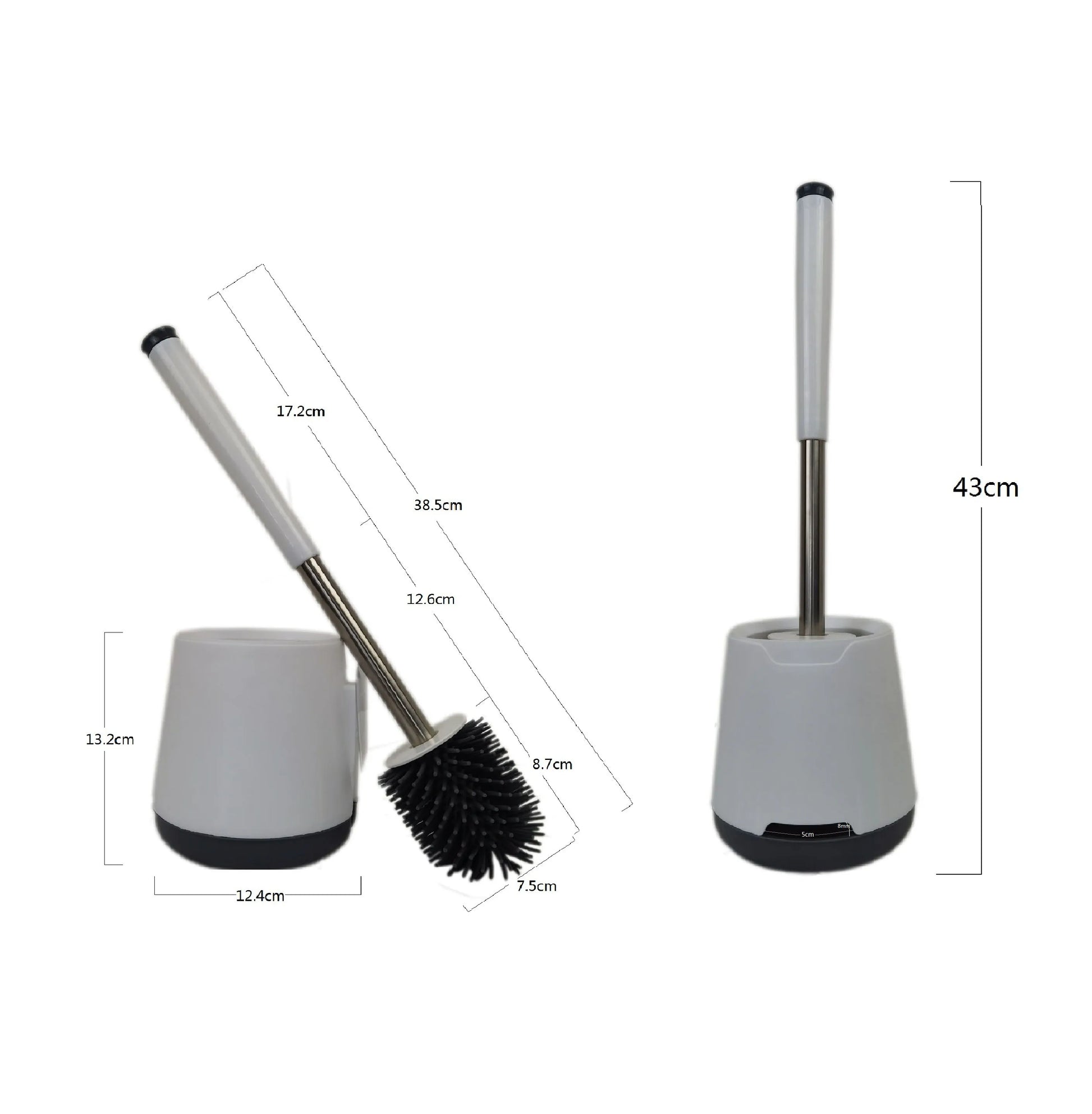 Drop Shipping Stainless Steel Silicone Toilet Brush Holder Set Compact Design Chrome Finish CE Certified for Bathroom Toilet