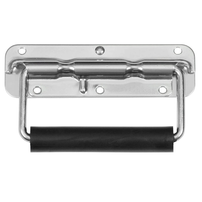 Chrome Mount Spring Loaded Surface Lifting Handle with Rubber Grip for Flight Case