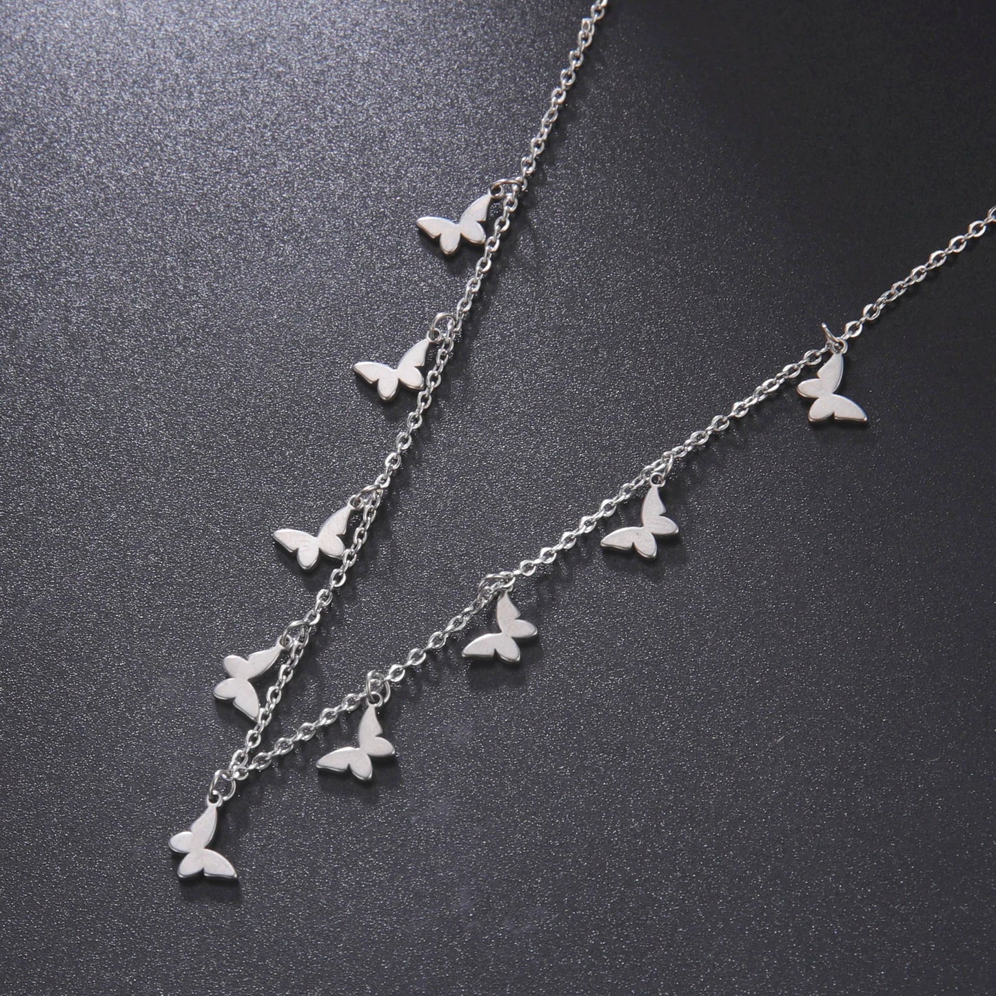 Cute Butterfly Animal Pendant Stainless Steel Necklace Fashion Jewelry Necklaces for Woman