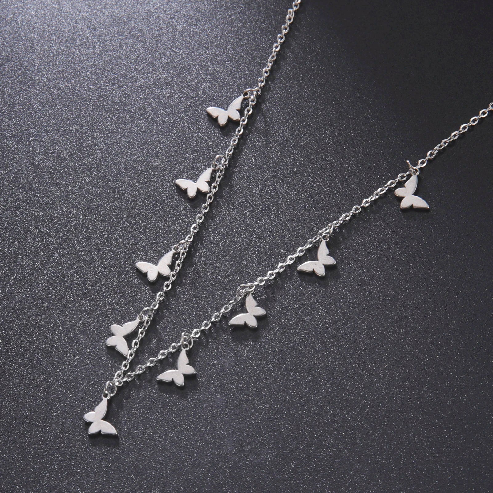 Cute Butterfly Animal Pendant Stainless Steel Necklace Fashion Jewelry Necklaces for Woman