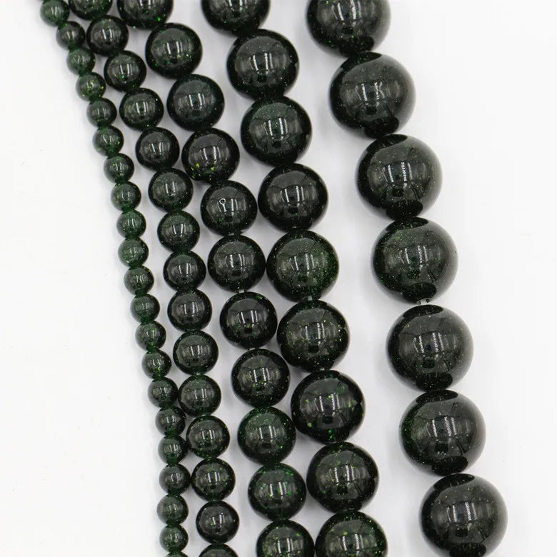 Wholesale Natural Dark Green Sandstone Beads Strand 6mm 8mm 10mm Loose Gemstone for Fashion Jewelry Making