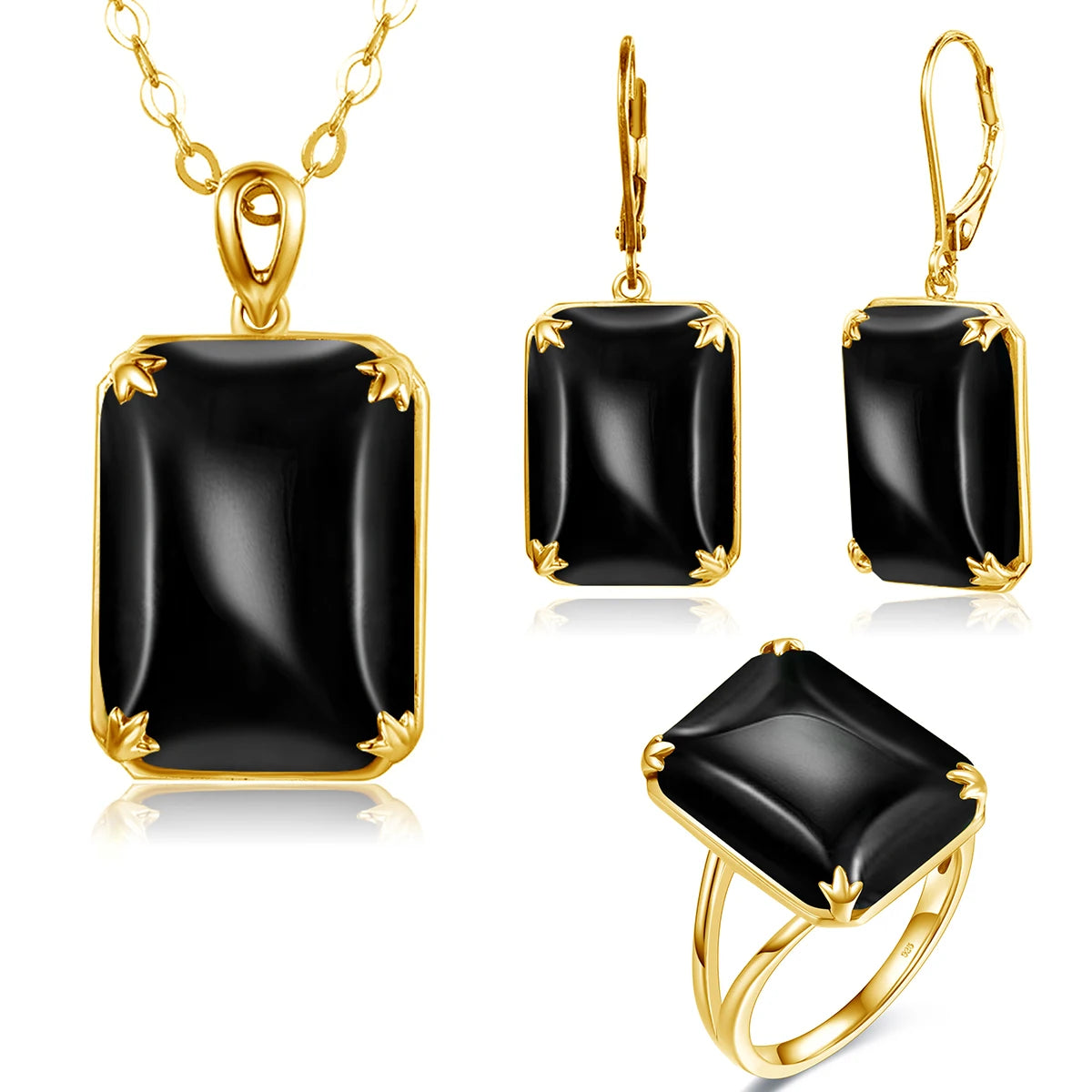 Silver Vintage Women's CMA Plated Fashion Jewellery Set Necklace and Earring Jewelry Set Jewelry Manufacturer Gold Onyx Black